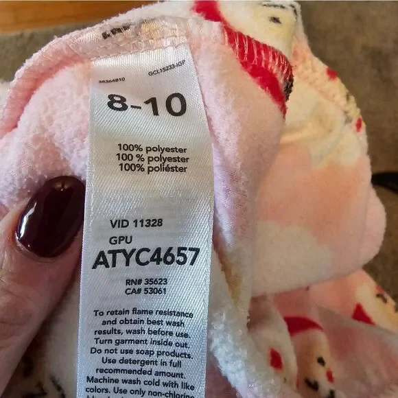 Adorable fleece Christmas nightgown size 8-10. Carters - Picture 3 of 5